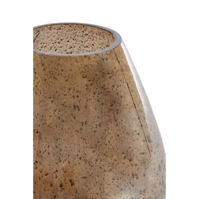 Light en Living Vaas Ø27x30 cm LATERZA glas steenslag amber