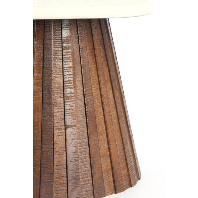 Light en Living Bijzettafel 45x45x35 cm OKATO crème+hout bruin