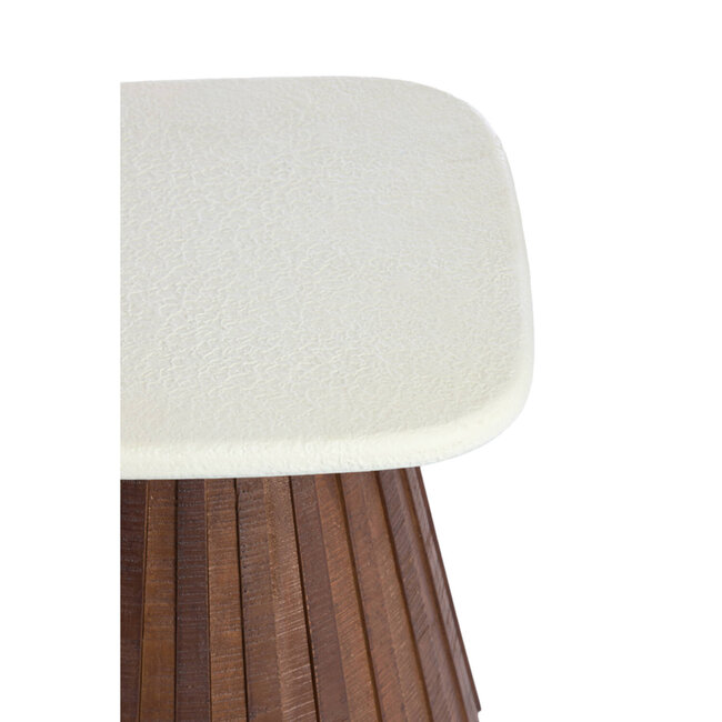 Light en Living Bijzettafel 45x45x35 cm OKATO crème+hout bruin