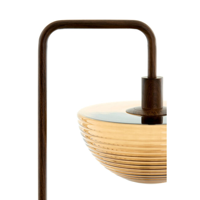 Light en Living Tafellamp 30x20x61 cm BAYLIE hout print d bruin+bruin glas