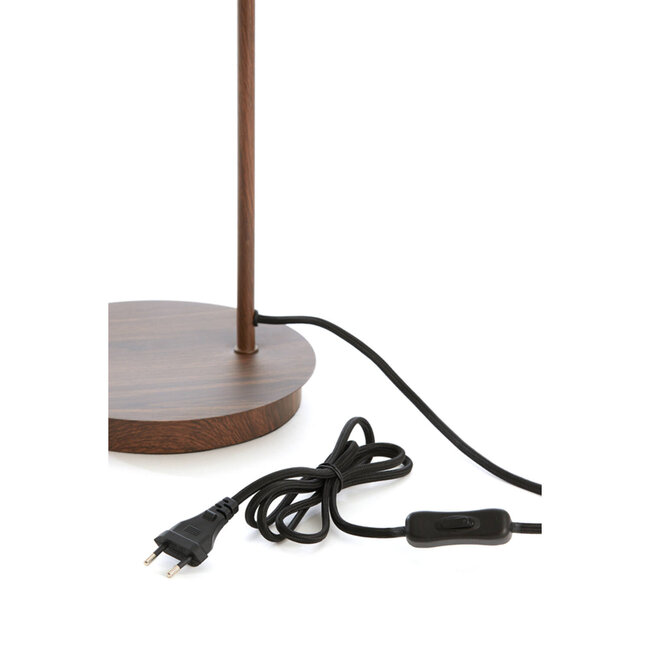 Light en Living Tafellamp 30x20x61 cm BAYLIE hout print d bruin+bruin glas