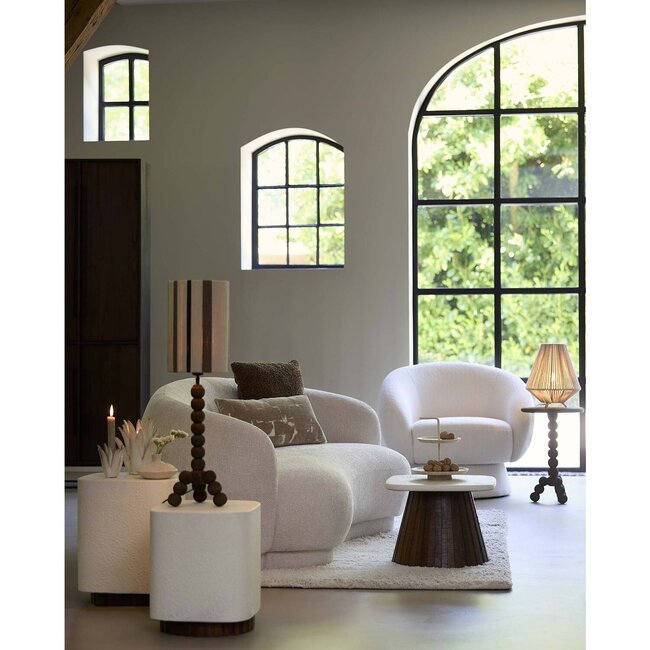 Light en Living Bijzettafel 45x45x35 cm OKATO crème+hout bruin