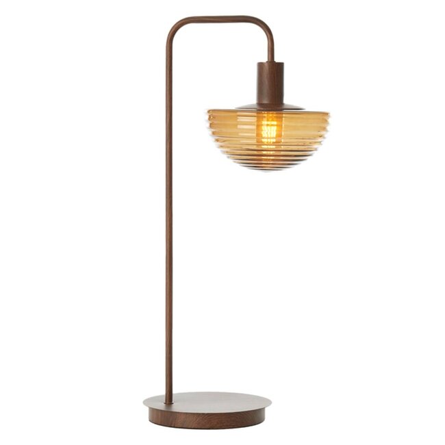 Light en Living Tafellamp 30x20x61 cm BAYLIE hout print d bruin+bruin glas