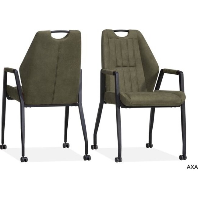 WoonMax Eettafelstoel Axa - cognac, antraciet, taupe en mosgroen