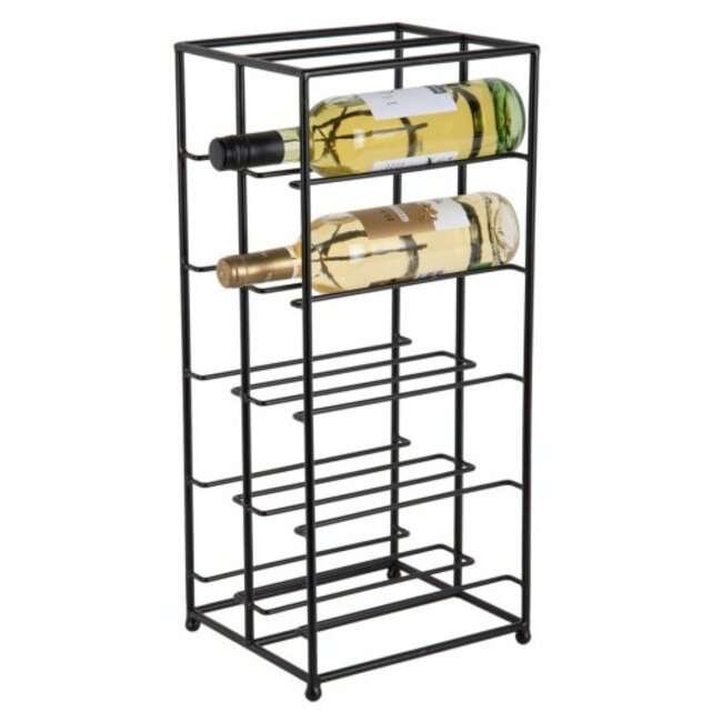 Present Time Wijnrek Dual Floor metaal mat zwart