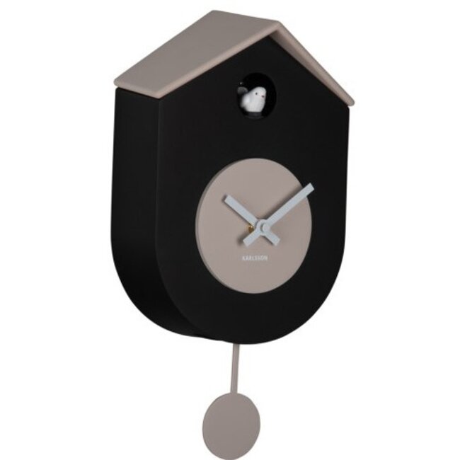Karlsson Wandklok Grato Cuckoo zwart met warm grijs