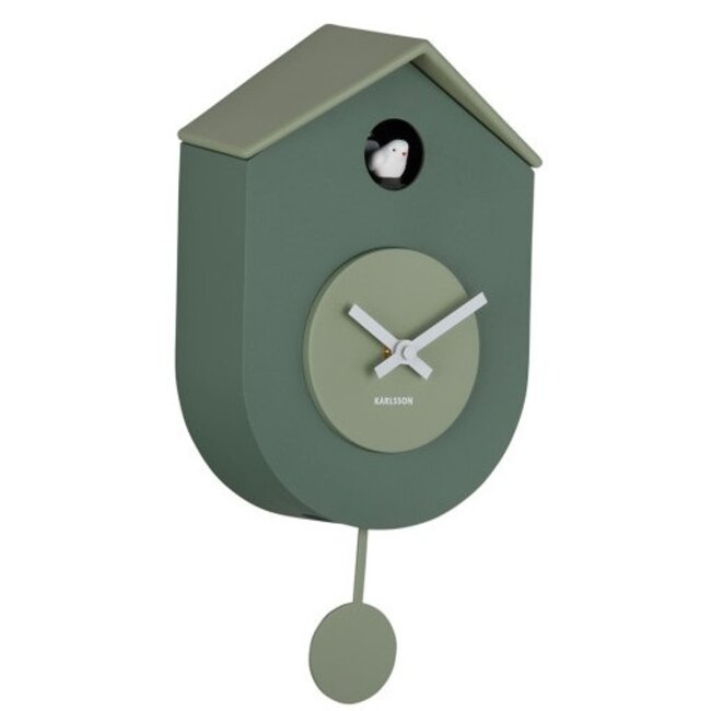 Karlsson Wandklok Grato Cuckoo jungle groen met grijs jade