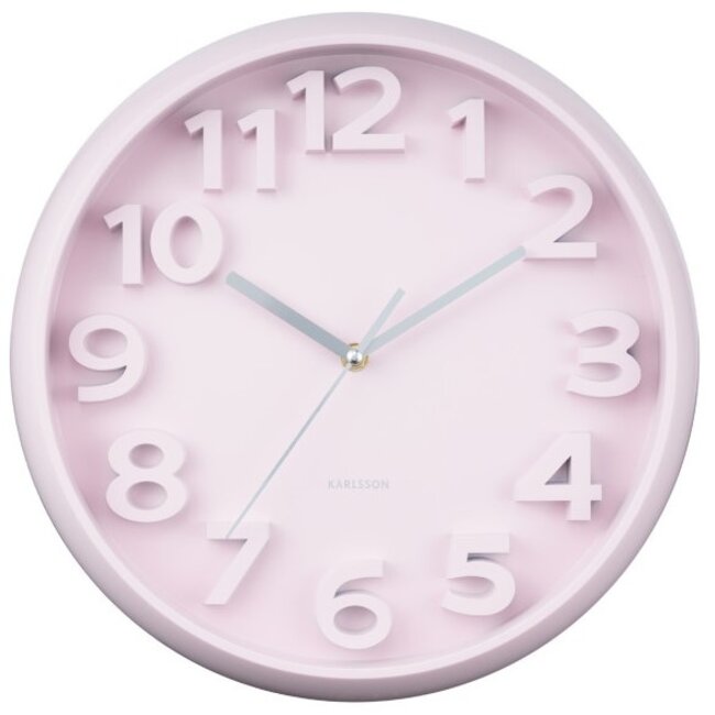 Karlsson Wandklok Elevated Classic Numbers zacht rose