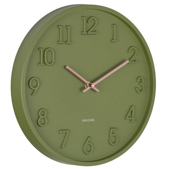 Karlsson Wandklok Calma army groen