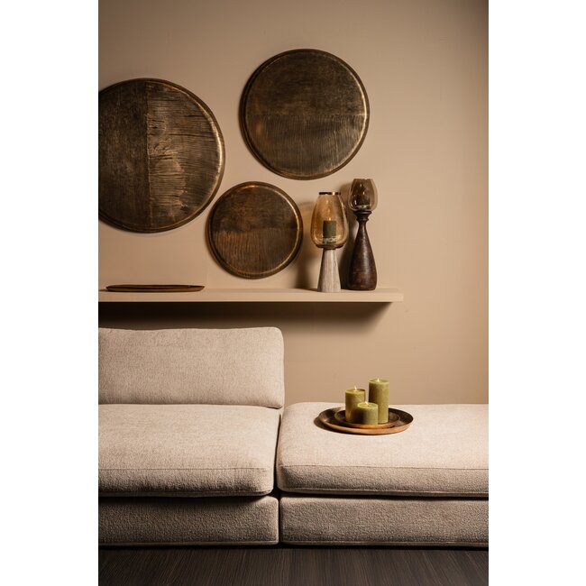 PTMD Wandornament Jowad Antiek Goud geribbed S - Ø60.5 cm