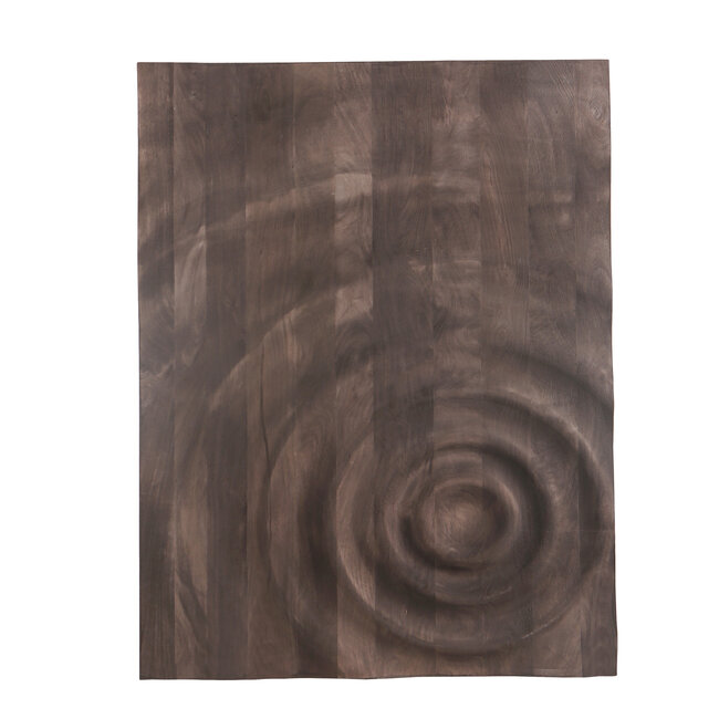 PTMD Wandornament Mattin Bruin mangohout rechthoekig met cirkels