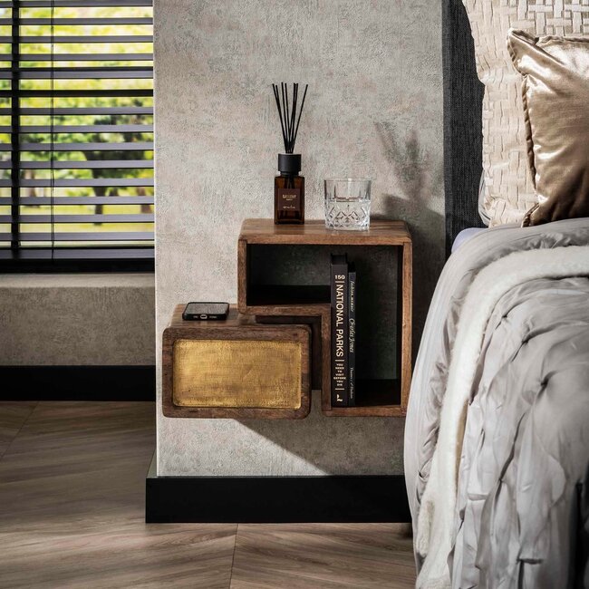 WoonStijl Nachtkastje Set van 2 brass