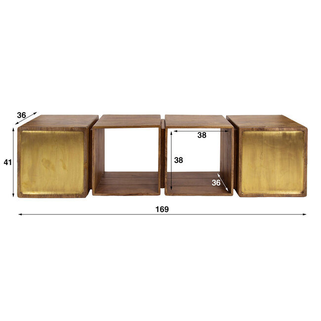 WoonStijl Dressoir 2D brass
