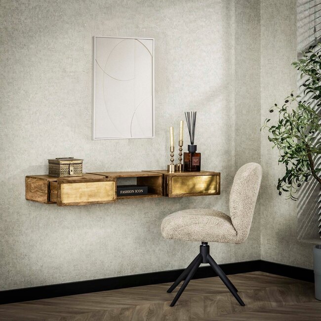WoonStijl Kaptafel 2L brass