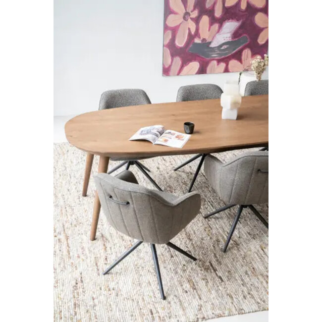 Eleonora Eettafel Elijah 260x100 cm - bruin