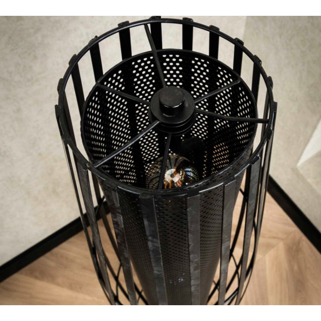 WoonStijl Vloerlamp 150 4L cylinder mesh / Charcoal