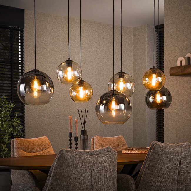 WoonStijl Hanglamp 4+3 multi globe XL