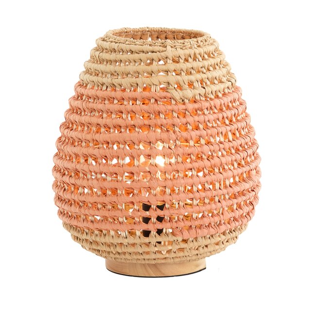Light en Living Tafellamp Ø32X34,5 Cm Kalipa Rattan Natural+Terra