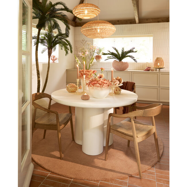 Light en Living Tafellamp Ø32X34,5 Cm Kalipa Rattan Natural+Terra