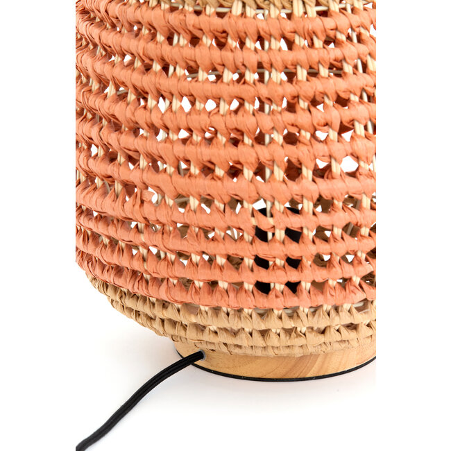 Light en Living Tafellamp Ø32X34,5 Cm Kalipa Rattan Natural+Terra