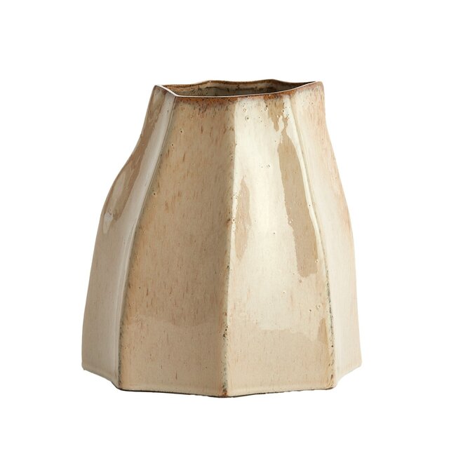 Light en Living Vaas deco 25,5x22x27 cm CHIADO glans beige