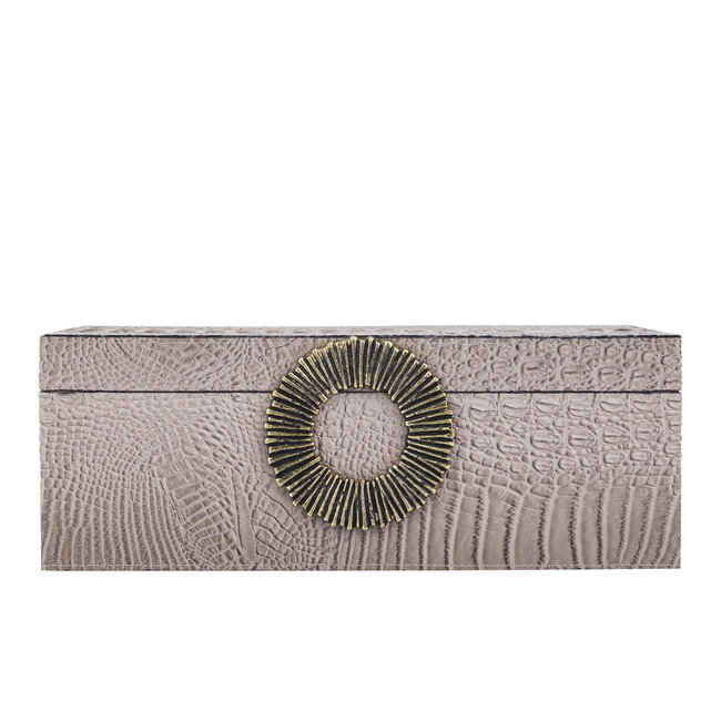 PTMD Opbergbox Hazael Beige vegan leer set van 2