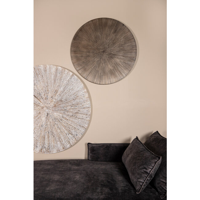 PTMD Wandornament Zapp Wit geribbeld rond L