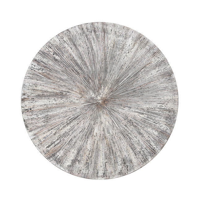 PTMD Wandornament Zapp Wit geribbeld rond L