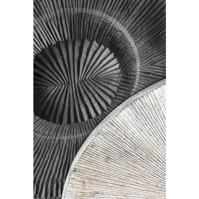 PTMD Wandornament Zapp Wit geribbeld rond S