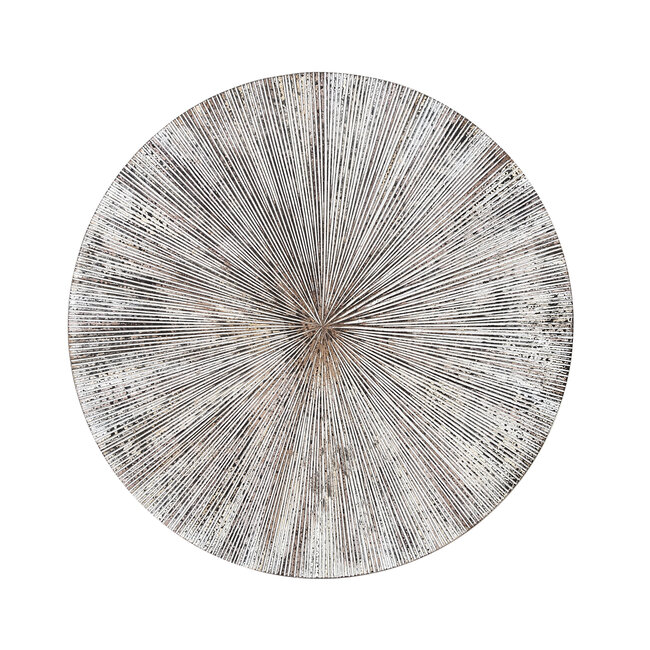 PTMD Wandornament Zapp Wit geribbeld rond S