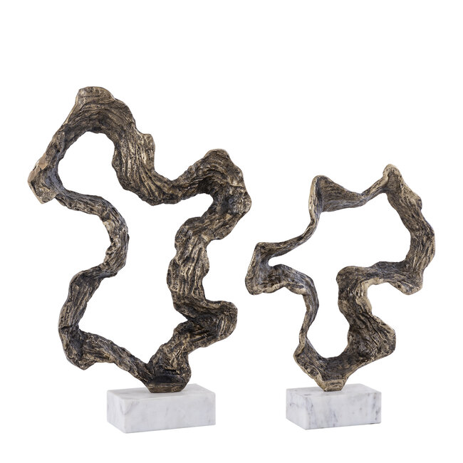 PTMD Ornament Maryan Brass aluminium op marmeren voet L