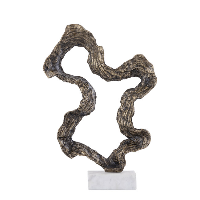 PTMD Ornament Maryan Brass aluminium op marmeren voet L