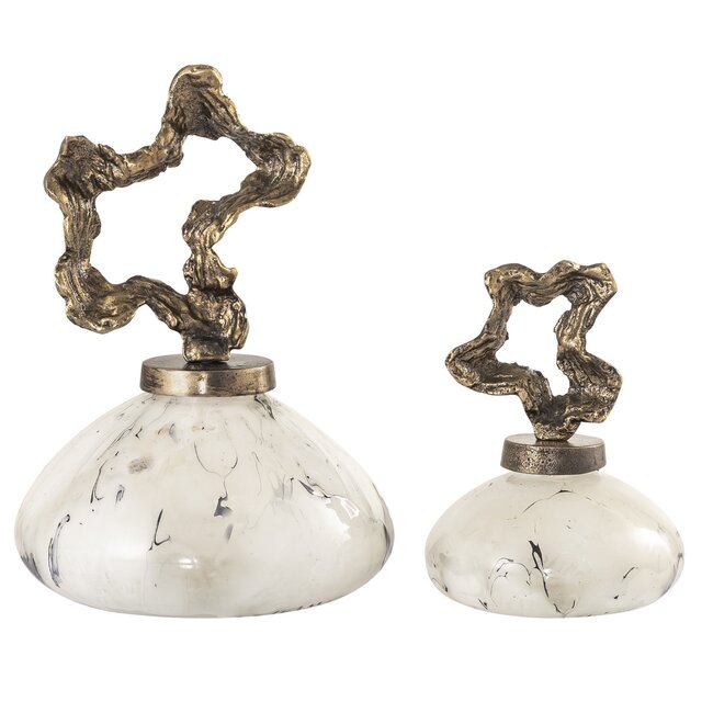 PTMD Ornament Maryan Parelvormig met aluminium deksel L