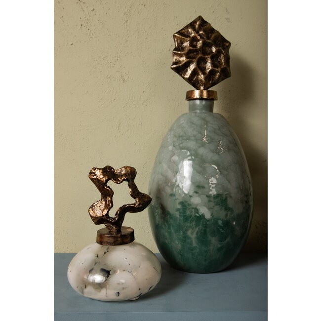 PTMD Ornament Maryan Parelvormig met aluminium deksel L