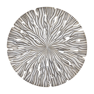 PTMD Wandornament Bonte Creme MDF Wavy rond L