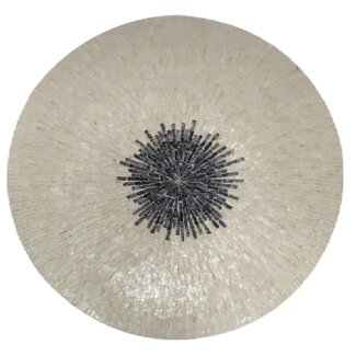PTMD Wandornament Vojtech Wit rond bamboo L
