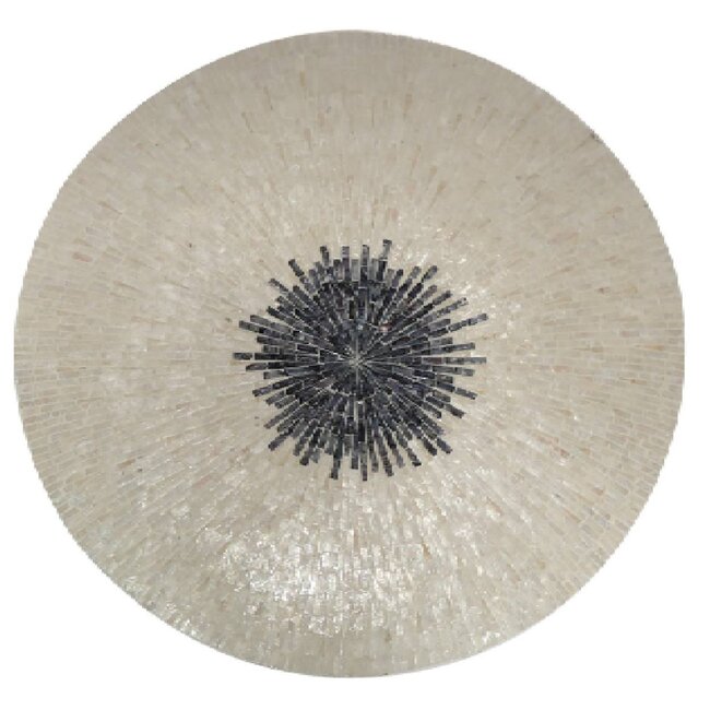 PTMD Wandornament Vojtech Wit rond bamboo L