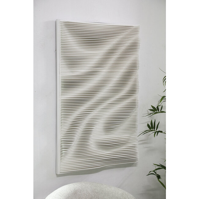 PTMD Wandpaneel Aleishia Wit rechthoekig Wavy