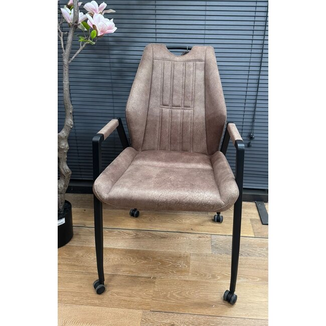 WoonMax Eettafelstoel Axa - cognac, antraciet, taupe en mosgroen