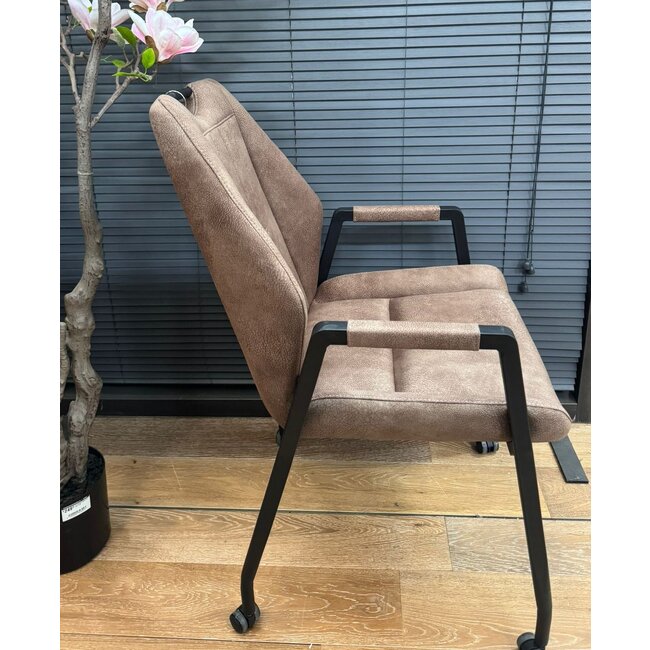 WoonMax Eettafelstoel Axa - cognac, antraciet, taupe en mosgroen