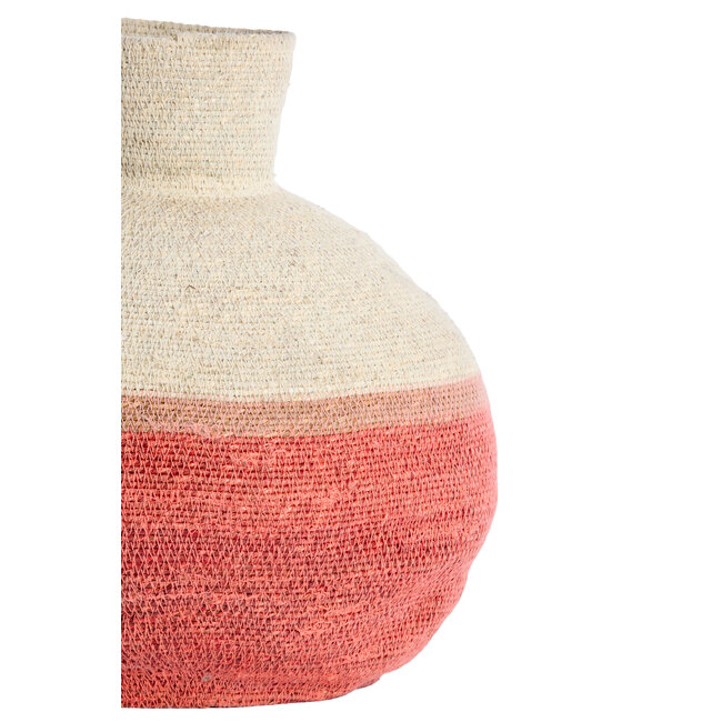Light en Living Mand Ø32X37,5 Cm Bisira Seagrass Natural+Roze