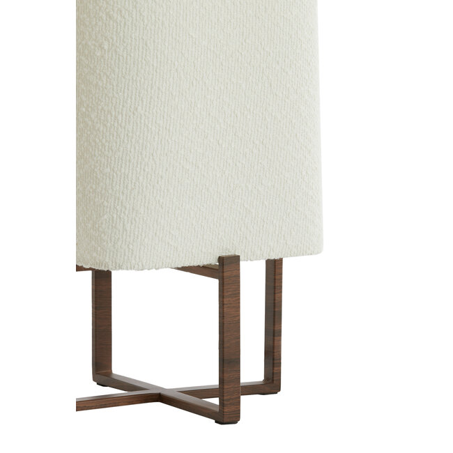 Light en Living Tafellamp 21,5X21,5X50,5 Cm WYN hout D Bruin+Boucl Creme