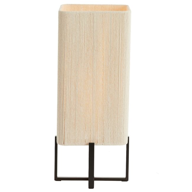 Light en Living Tafellamp 21,5X21,5X50,5 Cm WYN Mat zwart+touw creme
