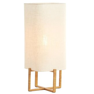 Light en Living Tafellamp 21,5X21,5X50,5 Cm WYN hout Natur+Linen Creme Light en Living Tafellamp 21,5X21,5X50,5 Cm WYN hout Natur+Linen Creme
