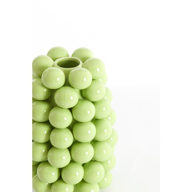 Light en Living Vaas deco Ø18X28 cm BOYANG keramiek shiny groen