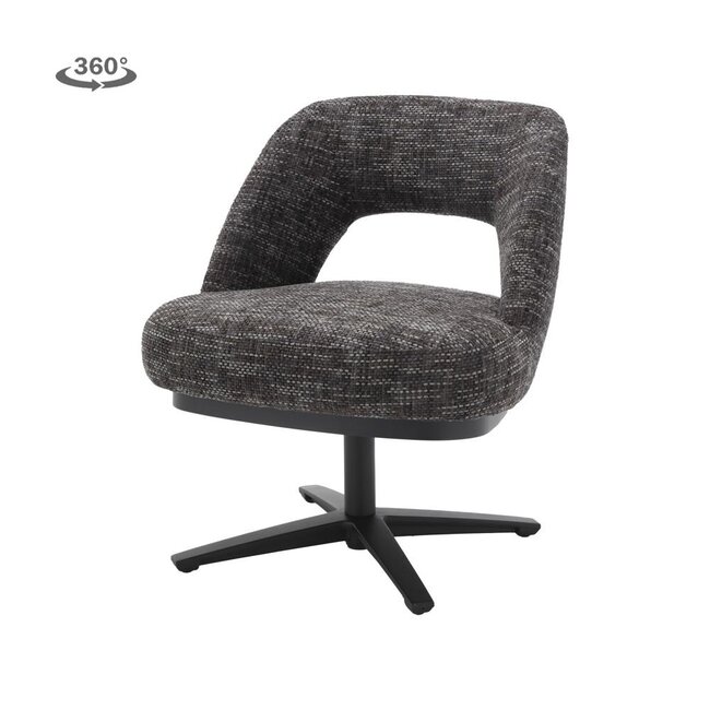 Tower Living Caldes Lounge Stoel - fabric TED 17 blue-grey (draaibaar)