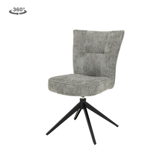 Tower Living Bardi Stoel - fabric Haga 09 silver (draaibaar)