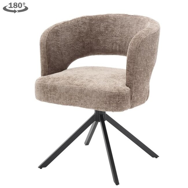 Tower Living Mura Armstoel - fabric Haga 39 cappuccino (draaibaar)
