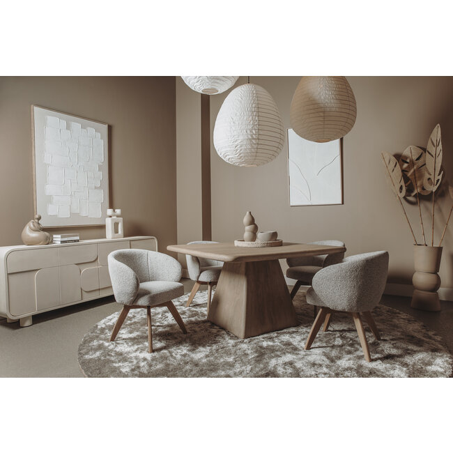 Tower Living Brescia Armstoel - fabric Puente 06 beige white (draaibaar)