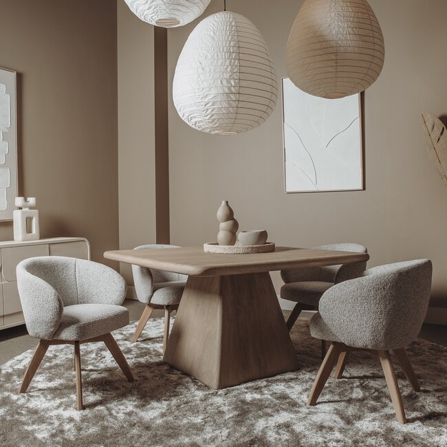 Tower Living Brescia Armstoel - fabric Puente 06 beige white (draaibaar)